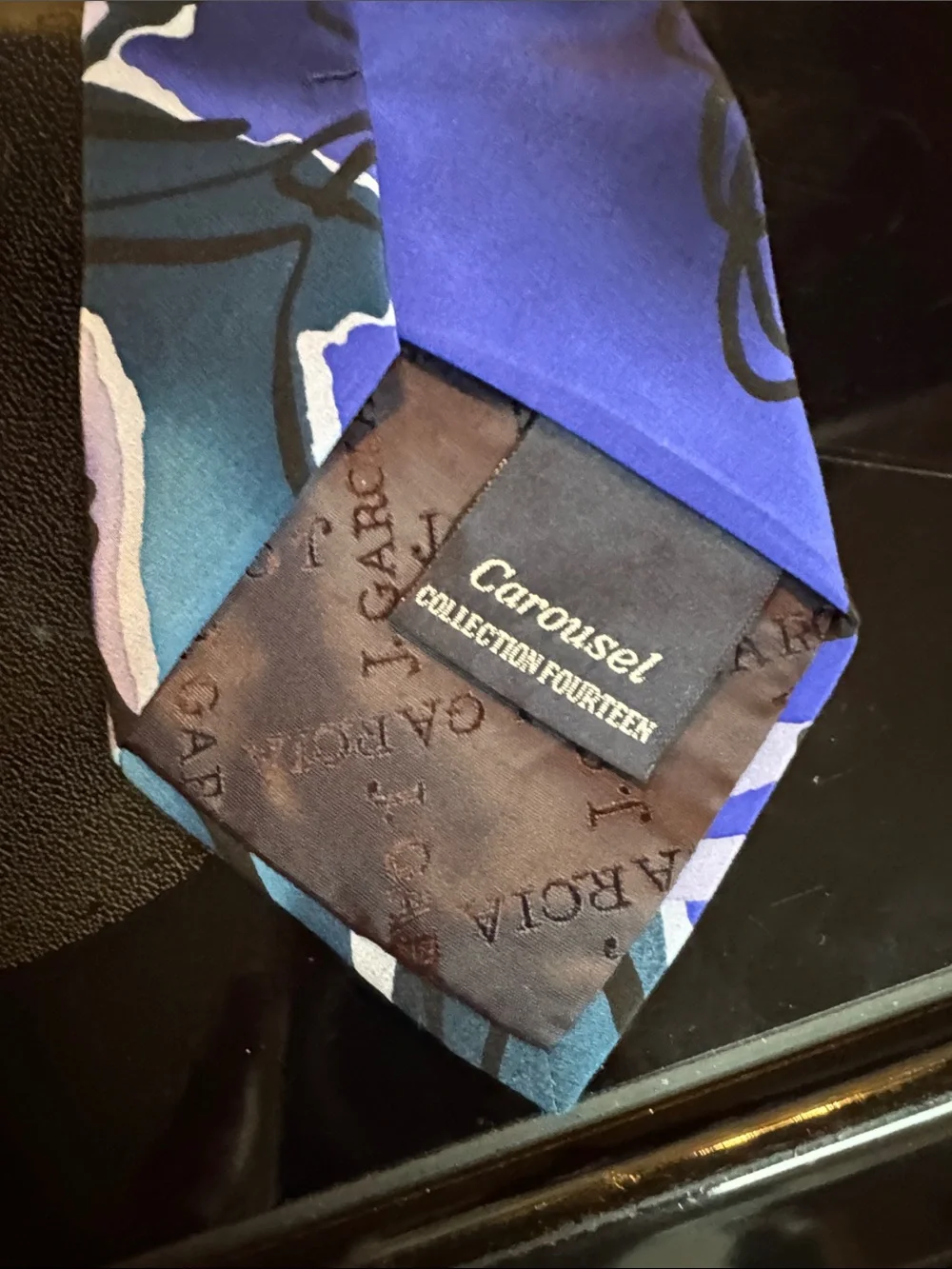 J. Garcia Blue and Purple Abstract Men's Tie